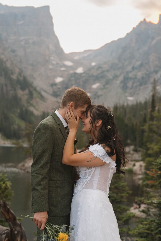 Couple celebrating their Colorado elopement at Dream Lake
